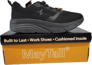 Work Shoes Slip Resistant Women Black Mesh Hotel Comfort Cushioned MayTall 2602 - Picture 1 of 6
