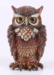 Emaillierte Eule Skulptur von Jay Strongwater - Bild 1 von 7