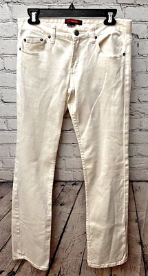 Pantalones de mezclilla blancos BCBG Maxazria tiro medio corte boot talla 30x33 Foto 1 de 4