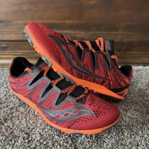 Saucony Men's Red and Orange Track and Field cleats size 8 - Picture 1 of 8