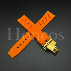Correa de reloj de silicona suave naranja 20 22 mm cierre de liberación rápida para Huawei - Imagen 1 de 20