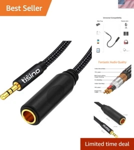 Versatile 1/4 to 3.5mm Adapter Cable for Guitars, Amplifiers & More - 10ft - Picture 1 of 9