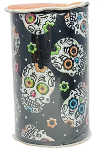 Cinta de borde cableado Day of the Dead 5"" x 4 yardas calavera de azúcar - Dia de los muertos - Imagen 1 de 3
