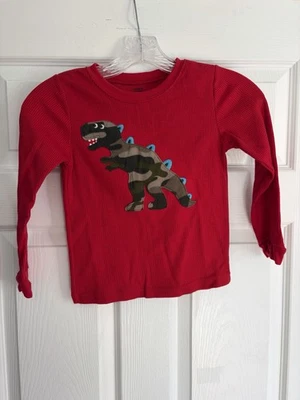 Carters Kids Dino Long Sleeve Red Thermal Size 6 - Image 1 of 3