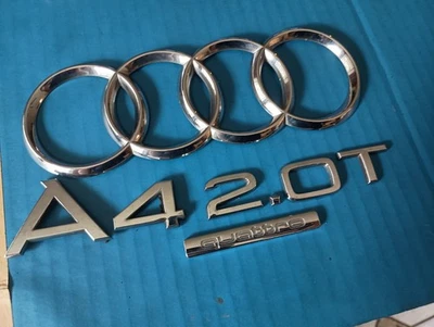 Juego de letras cromadas Audi A4 2.0T 2002-2008 logotipo maletero trasero OEM USADO  Foto 1 de 4
