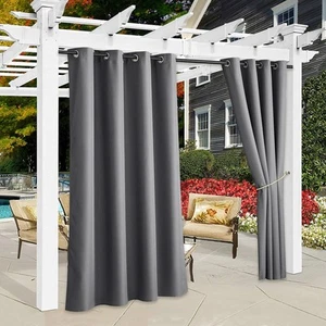Outdoor Patio Curtains - Waterproof Energy Saving Drapes Thermal Insulated Su... - Picture 1 of 5