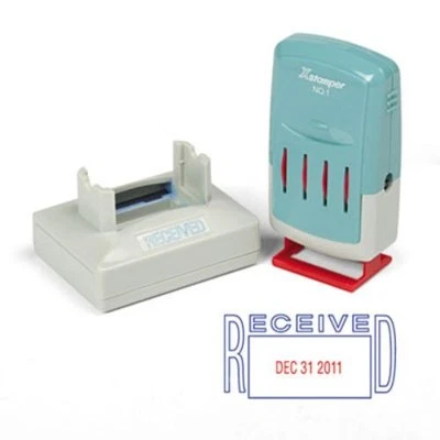 Xstamper Versadater Pre-inked Stamp - Received Message/date Stamp - 1.31" X - Image 1 of 2