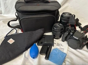 Canon EOS Kiss X10 DSLR Camera Double Zoom Kit 200D SL3 Used - Picture 1 of 10