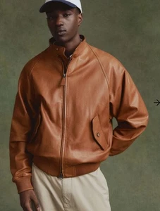 BNWT Men’s GANT Tan Brown Lamb Leather Harrington Jacket Size M RRP £1130 - Picture 1 of 10