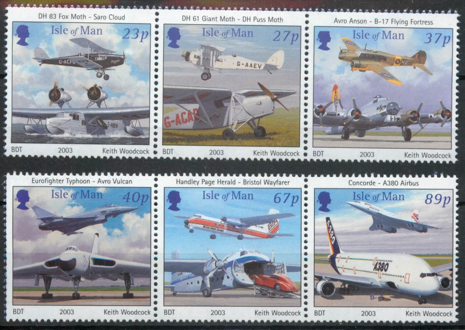 Isle of Man 2003 Centenary of Powered Flight aircraft SG 1067-1072 MNH mint E201 - Image 1 of 1