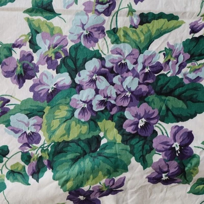 Vtg Waverly Fabric "Sweet Violets Favorite Things" Purple, Green Floral 9.3 yd - Image 1 of 4
