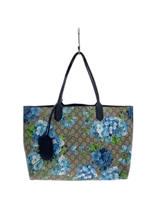 GUCCI GG Bloom Reversible Tote Shoulder Bag PVC Leather Blue Beige from Japan - Picture 1 of 8