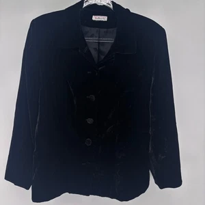 Talbots Schwarz Samt Blazer Jacke Karriere Business Party Elegant Gr. M - Bild 1 von 4