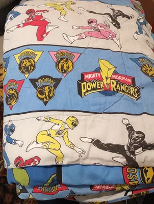 Mighty Morphin Power Rangers Vintage 1994 Twin Comforter Blanket – Rare 90s Bedd - Image 1 of 4