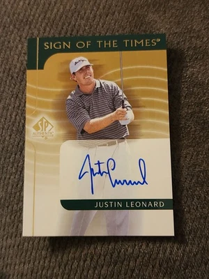 2003 SP Authentic Sign of the Times Auto Justin Leonard #JL Autograph - Image 1 of 2