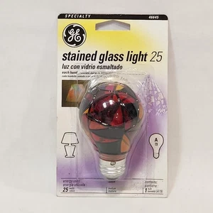 GE Stained Glass 25W Hand Painted Light Bulb A19 General Electric - Picture 1 of 4