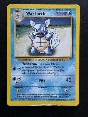 Wartortle Evolution Box Error Misprint 42/102 Base Set HP/Dmg - Image 1 of 4