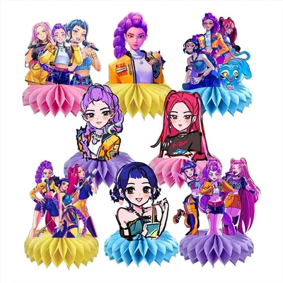 Centro de mesa de panal cazadores de películas de demonios 8 piezas, cazadores de películas de demonios Birthda Foto 1 de 4