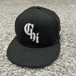 New Era Chicago White Sox MLB eng anliegende Mütze Größe 7 3/8 schwarz Poker Chip Patch - Bild 1 von 8