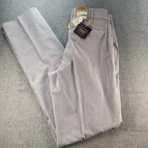 Bills Khakis Cotton Pants Blue Pinstripe Unhemmed Mens 36 NWT Nautical - Picture 1 of 15