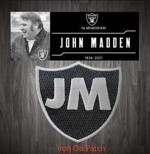 John Madden Raiders Patch Memorial Patch like Football Helmet Decal Las Vegas V2
