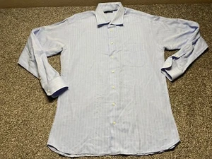 GITMAN BROS Dress Shirt Mens 16.5/35 Cotton Blue Striped Made In USA - Picture 1 of 10