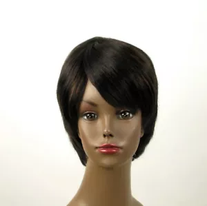 perruque afro femme 100% cheveux naturel méchée noir/cuivré SHARONA 02/1b30 - Picture 1 of 9