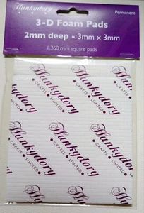 Hunkydory 3D Schaumstoffpads 2 mm tief 3 mm x 3 mm x 1360 Pads - Bild 1 von 1