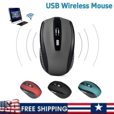 Wireless Optical Mouse Mice 2.4GHz USB Receiver For Laptop PC Computer DPI USA - Image 1 of 4