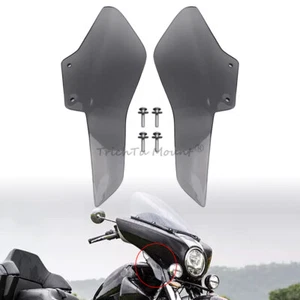 Gray Smoke Side Windshield Wind Air Deflectors For BMW R18 B R18B Bagger 21-2024 - Picture 1 of 21