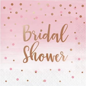 PAPER NAPKINS 16 Bridal Shower wedding bridal shower party pink rose gold foil - Picture 1 of 1