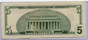 1999 $5.00 US FDR STAR NOTE, AU, AMERICANA - Picture 1 of 2