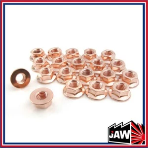 20 Pcs M10 x 1.25 Copper Exhaust Manifold Lock Nut 14mm Hex (wrench size) - Picture 1 of 1