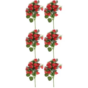 3 Count Simulation Strawberry Bouquet Artificial Stems Flowers Bride - Picture 1 of 12
