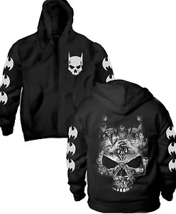 Felpa con cappuccio zip adulto teschio personaggio Batman film DC Comics con licenza ufficiale - Foto 1 di 1