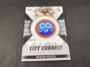2023 TOPPS SERIES 1 BASEBALL BRENDAN RODGERS CITY CONNECT CAP PATCH CARD - Picture 1 of 2