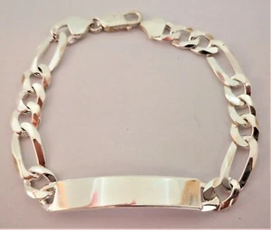 BRACCIALE ARGENTO UOMO DONNA TARGHETTA INCISIONE NOME PERSONALIZZABILE INCLUSA - Foto 1 di 2