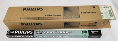 NEW BOX OF 6 PHILIPS COOL WHITE PLUS ALTO F20T12 20-WATT 24 INCH LIGHT BULBS - Image 1 of 4