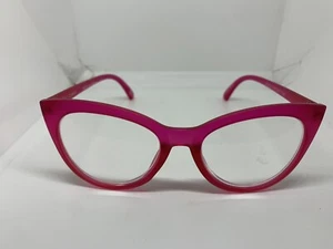 Betsey Johnson Pink Rim Eye Glasses Readers Lenses +2.50 Cat Eye Reading Glasses - Picture 1 of 6