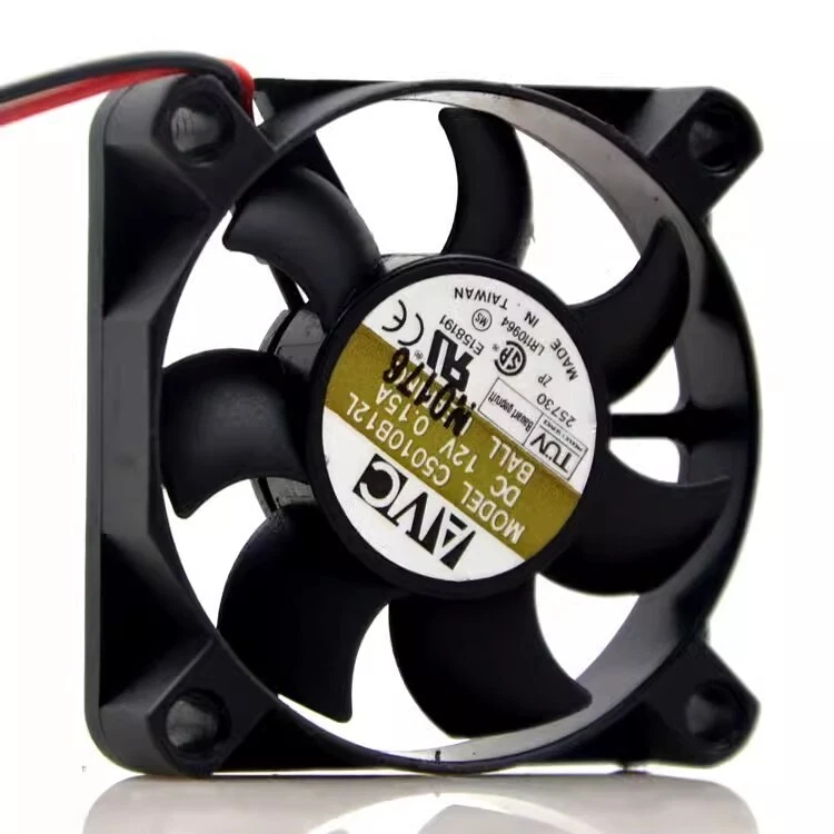 AVC C5010B12L 5010 DC12V 0.15A 5CM 2-Wire Dual Ball Cooling Fan - Image 1 of 1