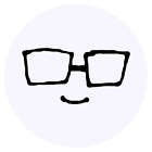 24 x 40mm Round 'Glasses Face' Stickers (SK00044817)