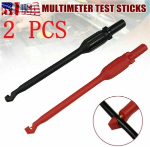 2Pcs Test Lead Kit Power Probe Wire 4mm Piercing Clip Tool Automotive Multimeter - Bild 1 von 12