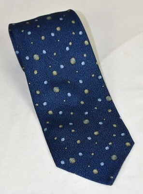 Corbata Xlent BULGARI BVLGARI 7 pliegues azul con "planetas Bvlgari" 100 % seda 3,75 x 59 Foto 1 de 4