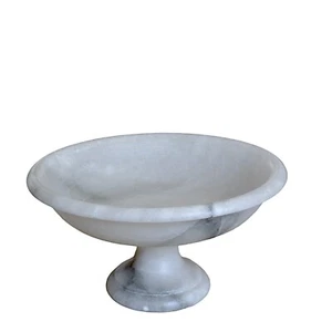 Centrotavola Decorativo in Alabastro Piatto Vassoio Marble Design Home Ø 25cm - Photo 1 sur 5