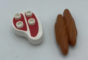 Lego Duplo STEAK & BREAD Zoo Set Accessory Animal Food Replacement Piece Lot - Picture 1 of 5