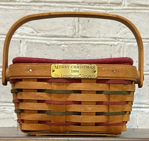 Rare 1994 Merry Christmas from The Longaberger Company swing handle basket - Picture 1 of 14