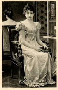 Antiker Kunstdruck Portrait Madame Reitz Fotogravur aus gefeierter Druck Dame - Bild 1 von 2