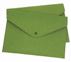 2 Filz Dokumententaschen DIN A4 Dokumentenmappe Grün Aktenordner Büro Mappe Neu - Bild 1 von 8