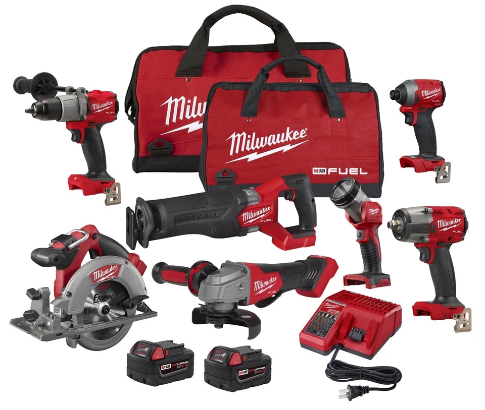 MILWAUKEE 2998-27 M18 FUEL LITHIUM-ION BRUSHLESS CORDLESS 7-TOOL COMBO KIT New - Image 1 of 1