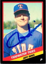 Jeff Innis autographed baseball card (Mets, Tidewater Tides) 1988 CMC #354